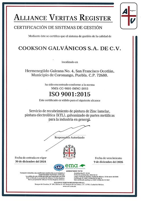 Cert. Esp Cooksong